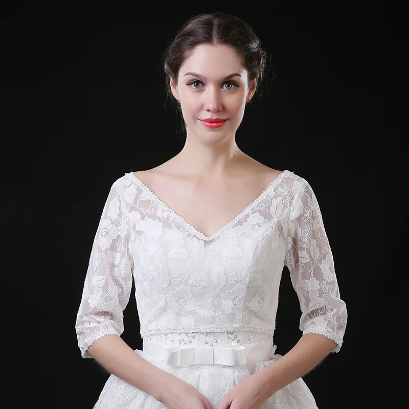 JaneVini Half Sleeves Wedding Cape Bridal Jackets Lace V Neck Wedding Dress Stoles Button Women Wrap Bride Coat White Boleros
JaneVini Half Sleeves Wedding Cape Bridal Jackets Lace V Neck Wedding Dress Stoles Button Women Wrap Bride Coat White Boleros