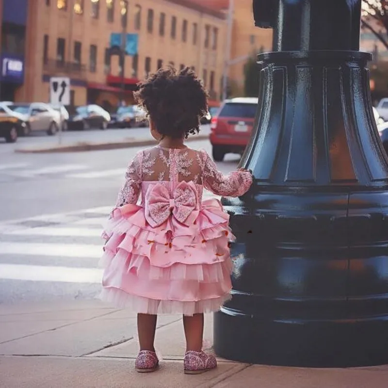 Cute Flower Girl Dresses Lace Appliques Tulle Girls Pageant Gowns Sleeve Long Children Formal Party Dress Puffy vestido daminha
Cute Flower Girl Dresses Lace Appliques Tulle Girls Pageant Gowns Sleeve Long Children Formal Party Dress Puffy vestido daminha