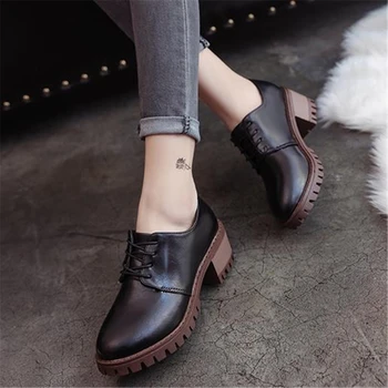 British style shoes 2019 casual thick heels high leather students' shoes black white work single women's shoes Contracted fashi
British style shoes 2019 casual thick heels high leather students' shoes black white work single women's shoes Contracted fashi
