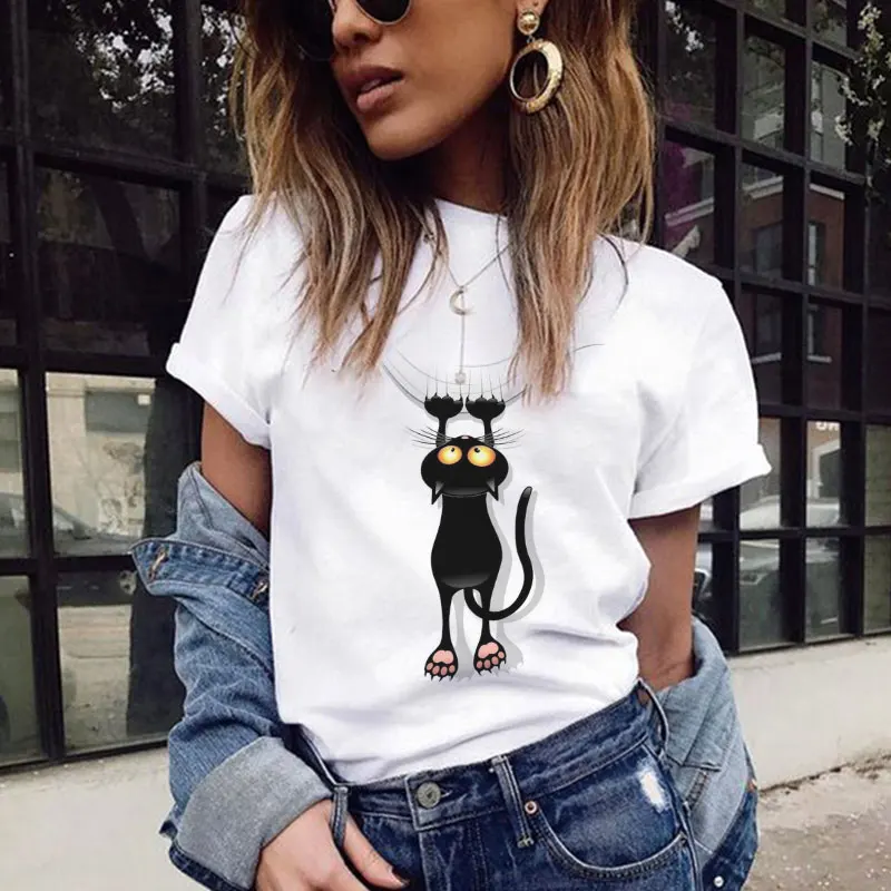 2019 ulzzang Summer Print Funny White Cat T-shirt harajuku 100% cotten Short Sleeve Plus Size Casual New T-shirt
2019 ulzzang Summer Print Funny White Cat T-shirt harajuku 100% cotten Short Sleeve Plus Size Casual New T-shirt