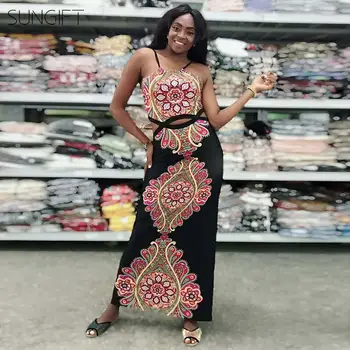 SUNGIFT Dashiki Women's Dress African Deep V Neck Sleeveless Fishtail Dress African Clothing Green Blue Slim Waist Print Dresses
SUNGIFT Dashiki Women's Dress African Deep V Neck Sleeveless Fishtail Dress African Clothing Green Blue Slim Waist Print Dresses