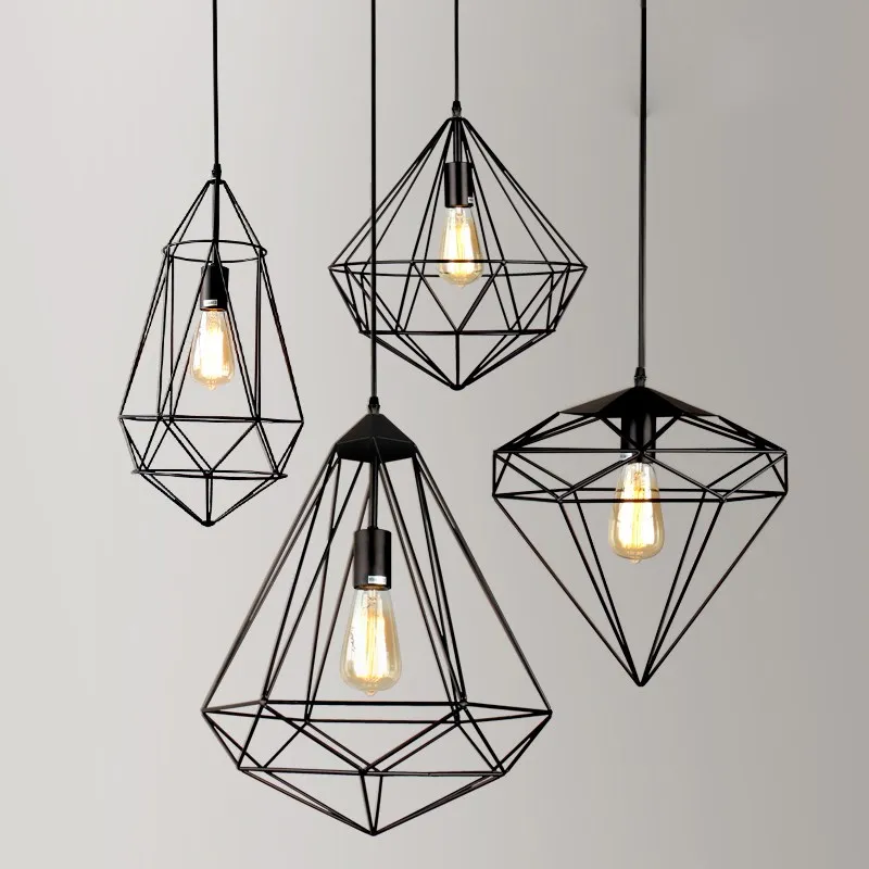 American Vintage iron bird cage diamond personality creative Bar Internet Bar Cafe pendant light
American Vintage iron bird cage diamond personality creative Bar Internet Bar Cafe pendant light