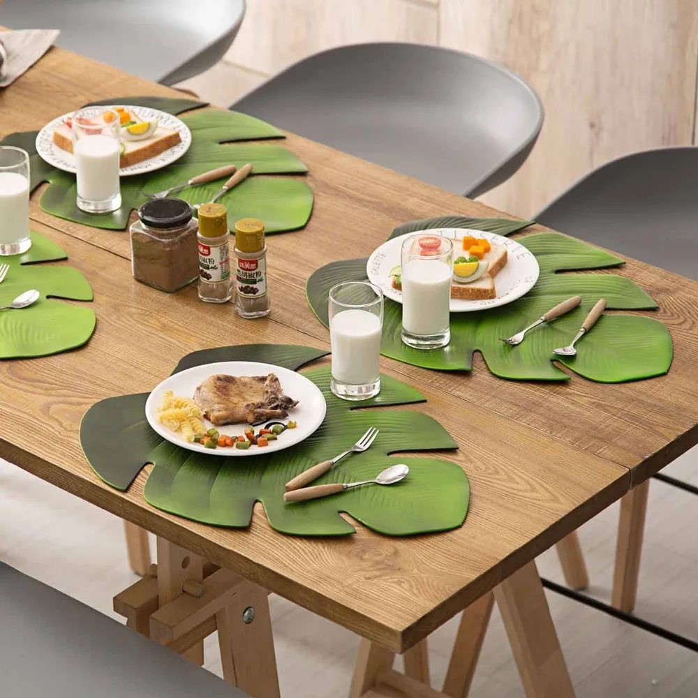 Turtle Leaf Placemat Artificial Green Plant Insulation Non-slip Tableware Home Western anti-hot plate Table Kitchen Decor Mats
Turtle Leaf Placemat Artificial Green Plant Insulation Non-slip Tableware Home Western anti-hot plate Table Kitchen Decor Mats