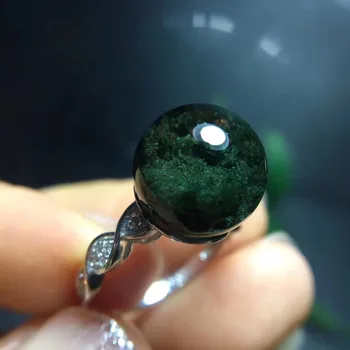 12.2mm Natural Green Phantom Quartz Crystal Adjustable Ring 925 Silver Round Bead Love Anniversary Gift Lucky Certificate AAAAA
12.2mm Natural Green Phantom Quartz Crystal Adjustable Ring 925 Silver Round Bead Love Anniversary Gift Lucky Certificate AAAAA