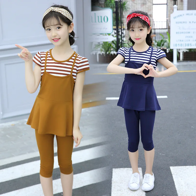 Girls Clothing Sets New Summer O-Neck Stripe T-Shirt+Shorts Pants 2 Pcs Kids Clothing Sets Children Clothing Age 8 10 12 Year
Girls Clothing Sets New Summer O-Neck Stripe T-Shirt+Shorts Pants 2 Pcs Kids Clothing Sets Children Clothing Age 8 10 12 Year