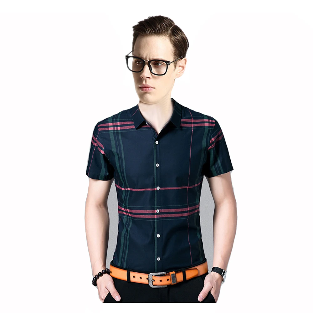 2018 New Men's Premium Plaid Twill Short Sleeve Dress Shirt Slim Fit Male Social Business Shirt Cotton Casual Button-down Shirt.
2018 New Men's Premium Plaid Twill Short Sleeve Dress Shirt Slim Fit Male Social Business Shirt Cotton Casual Button-down Shirt.