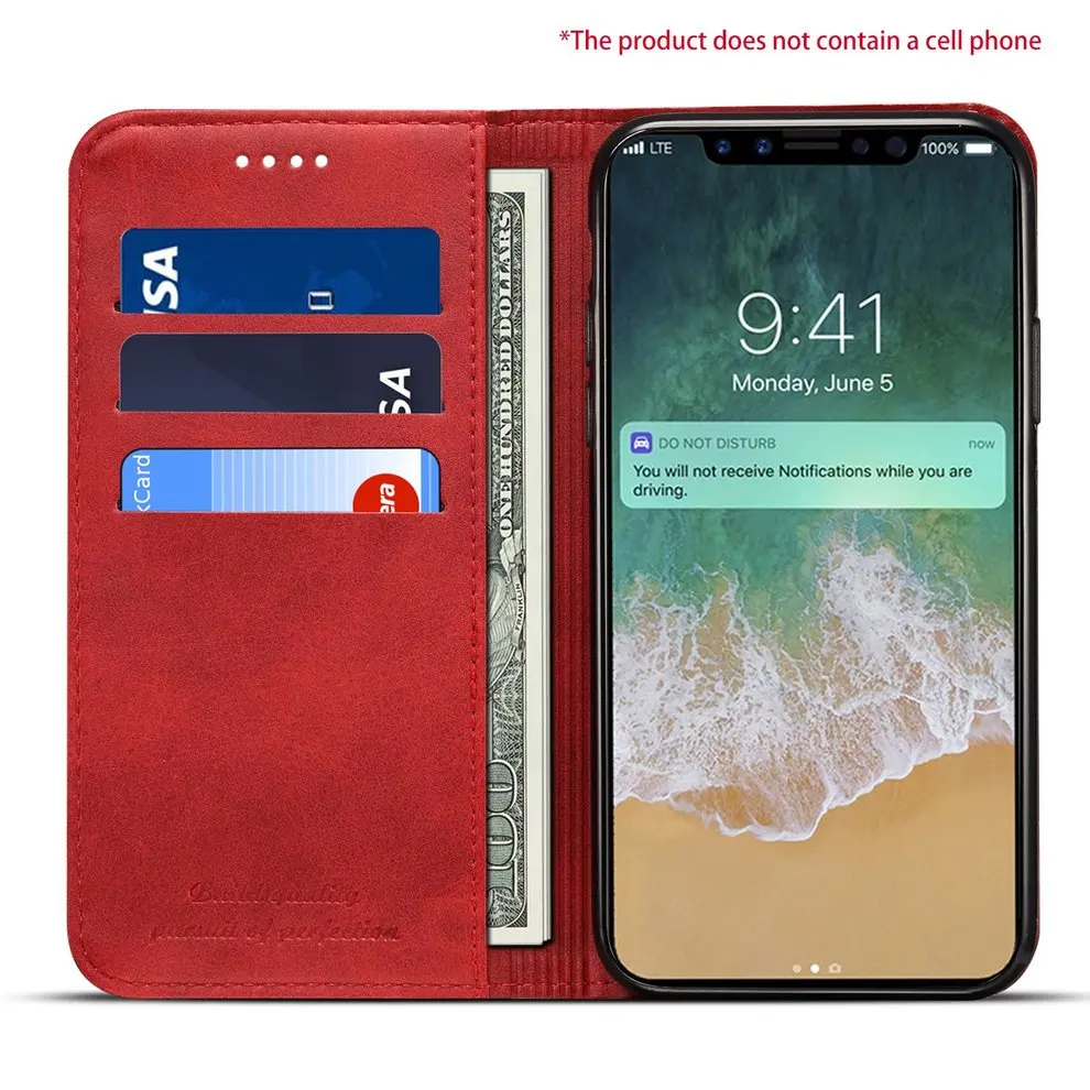 Red Simple Style Phone Cover PU Leather Protective Case With Stand and Card Organizer Drop Resistant Phone Cover For iPhone X
Red Simple Style Phone Cover PU Leather Protective Case With Stand and Card Organizer Drop Resistant Phone Cover For iPhone X