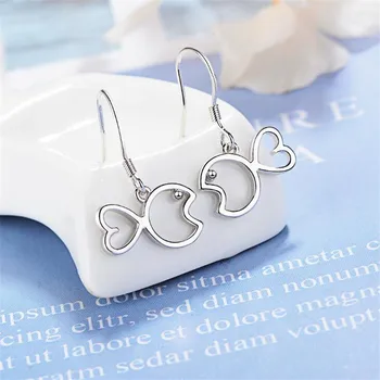 New Fashion Hollow Lucky Fish 925 Sterling Silver Jewelry Simple Sweet Animal Big Mouth To Mouth Fish Dangle Earrings SE809
New Fashion Hollow Lucky Fish 925 Sterling Silver Jewelry Simple Sweet Animal Big Mouth To Mouth Fish Dangle Earrings SE809