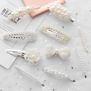 New 9 Styles Fashion Pearl Hair Clip for Women Elegant Korean Design Pearl Metal Hair Clips Hairpin Hair Styling Accessories
New 9 Styles Fashion Pearl Hair Clip for Women Elegant Korean Design Pearl Metal Hair Clips Hairpin Hair Styling Accessories