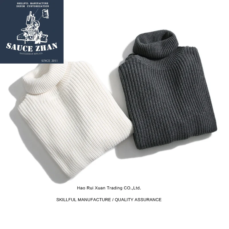 SauceZhan Turtle Neck Men's Vintage Wool Solid Color Knitted Sweater Winter Sweater Turtleneck Coat with Paste Pullover Sweaters
SauceZhan Turtle Neck Men's Vintage Wool Solid Color Knitted Sweater Winter Sweater Turtleneck Coat with Paste Pullover Sweaters