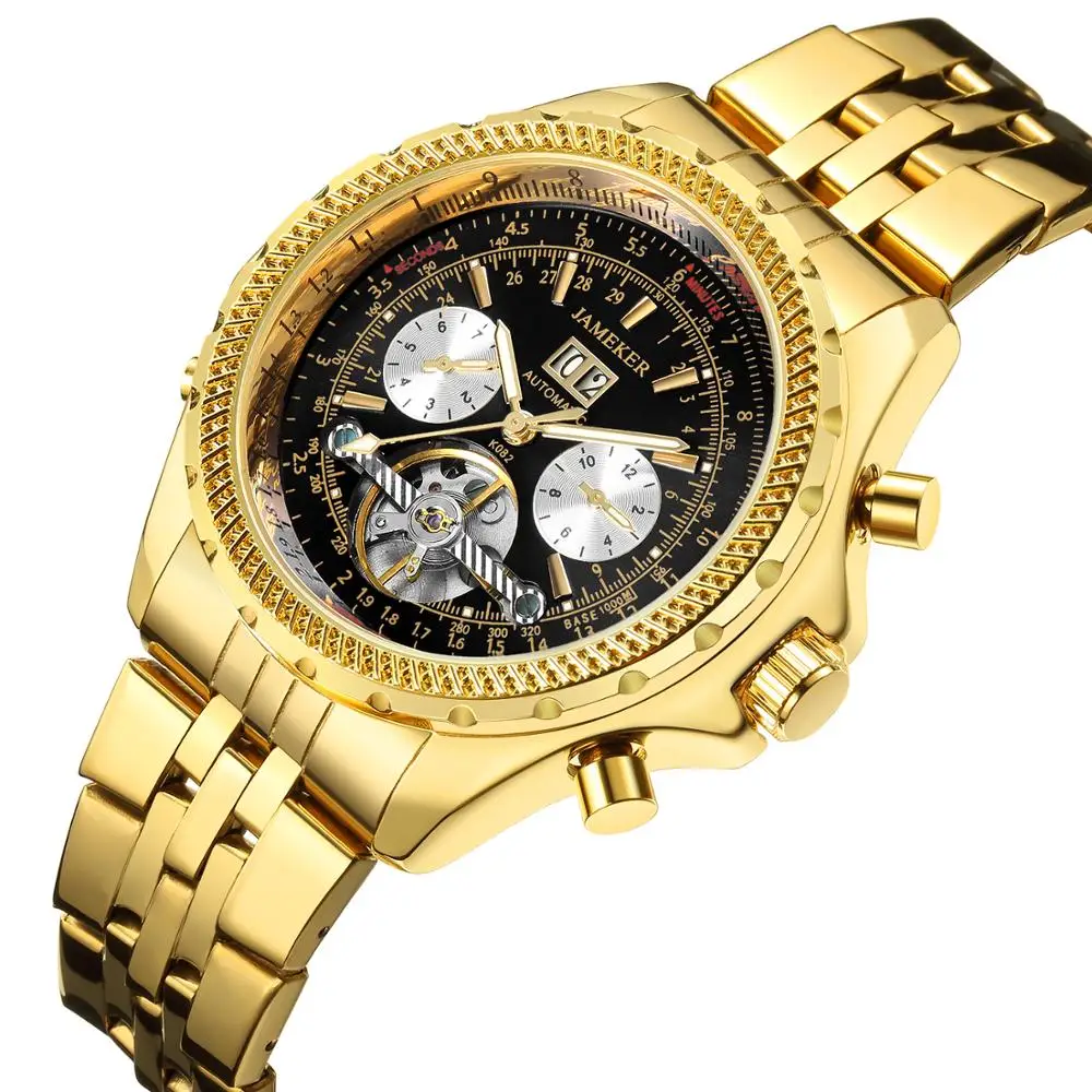 Relogio Masculino JAMEKER Watches Men Watch Famous Top Brand Automatic Mechanical Watch Big Gold Tourbillon Wristwatches Clocks
Relogio Masculino JAMEKER Watches Men Watch Famous Top Brand Automatic Mechanical Watch Big Gold Tourbillon Wristwatches Clocks