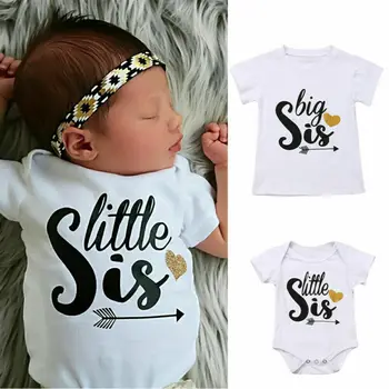 Sister and Me Bodysuit Family Matching Outfits Cotton Clothes Big Sister T-shirt Little Sister Romper Summer
Sister and Me Bodysuit Family Matching Outfits Cotton Clothes Big Sister T-shirt Little Sister Romper Summer
