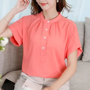 New 2019 Women Korean Chiffon Blouse Elegant Office Buttons Short Sleeve Shirts Summer Blouse Green Top Blusas Plus Size Tops
New 2019 Women Korean Chiffon Blouse Elegant Office Buttons Short Sleeve Shirts Summer Blouse Green Top Blusas Plus Size Tops