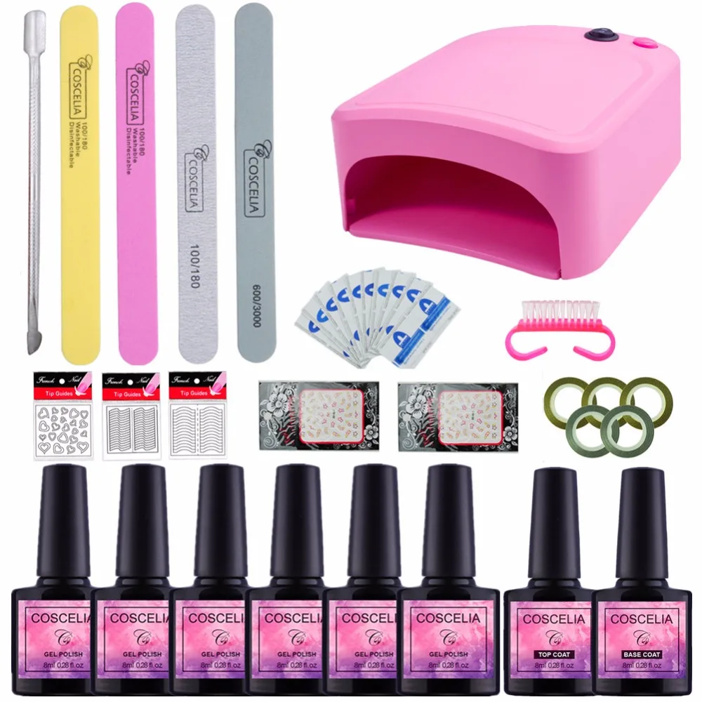 Manicure Set 36W UV Lamp Set For Gel Nail Polish 6 Colors Set For Manicure Top and Base Nail Extension Set
Manicure Set 36W UV Lamp Set For Gel Nail Polish 6 Colors Set For Manicure Top and Base Nail Extension Set