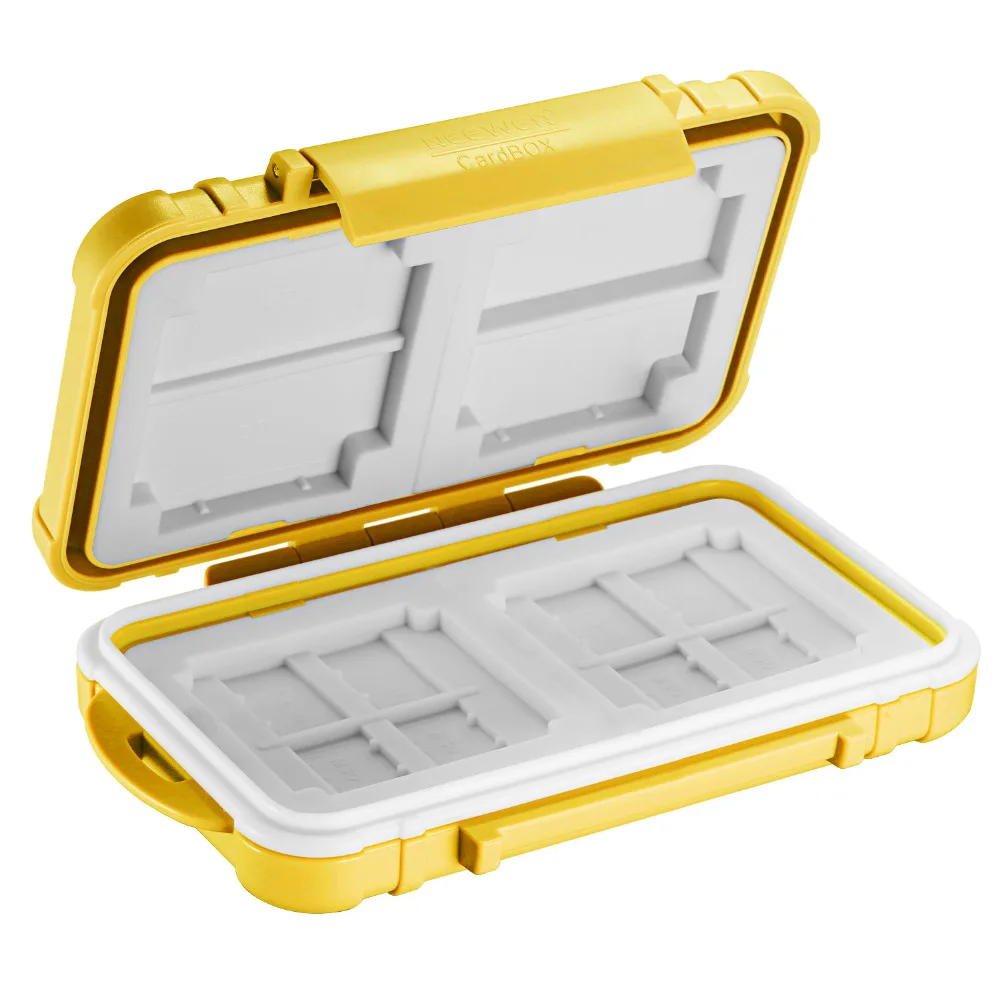 Neewer 14 Slots Memory Card Case Waterproof Storage Box for 10 Micro SD /10 TF /2 CF and 4 SD Cards/4 XD /2 CF Cards (Yellow)
Neewer 14 Slots Memory Card Case Waterproof Storage Box for 10 Micro SD /10 TF /2 CF and 4 SD Cards/4 XD /2 CF Cards (Yellow)