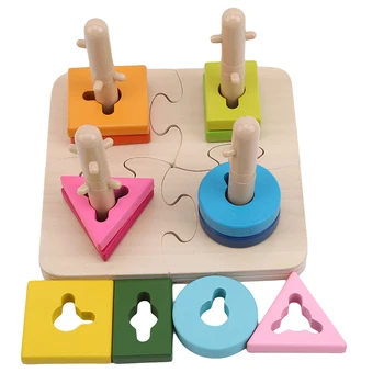 Montessori Wooden Puzzle Geometric Shape with 5 Columns Building Educational Toy for Baby
Montessori Wooden Puzzle Geometric Shape with 5 Columns Building Educational Toy for Baby