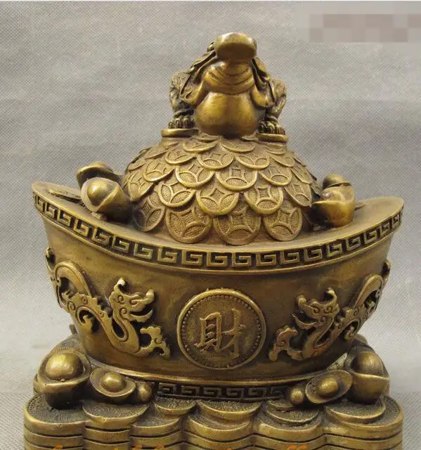 free Folk Chinese Brass YuanBao Wealth Money Coin Gold Toad Lucky 2 Dragons Statue fast
free Folk Chinese Brass YuanBao Wealth Money Coin Gold Toad Lucky 2 Dragons Statue fast