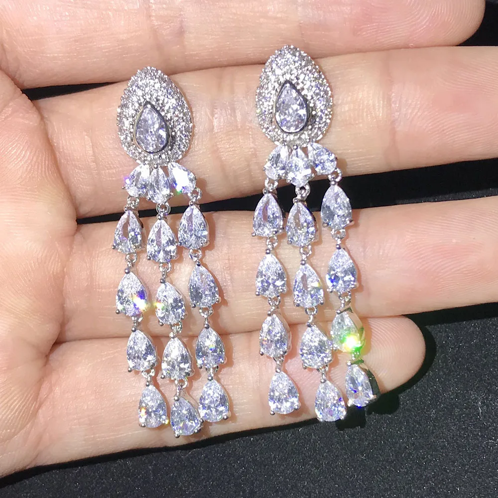 fashion AAA cubic zirconia 925 silver water drop full stones drop tassel earrings women's statement accessaries
fashion AAA cubic zirconia 925 silver water drop full stones drop tassel earrings women's statement accessaries