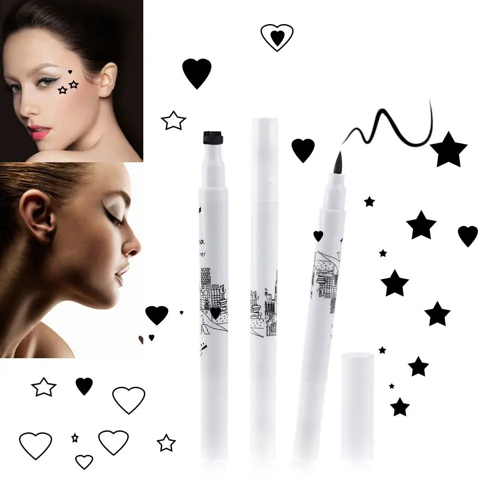 Unique Design Black Waterproof Liquid Eyeliner Star Heart Tattoo Stamp Eye Liner Pencil Long-lasting High Quality Double-Head
Unique Design Black Waterproof Liquid Eyeliner Star Heart Tattoo Stamp Eye Liner Pencil Long-lasting High Quality Double-Head