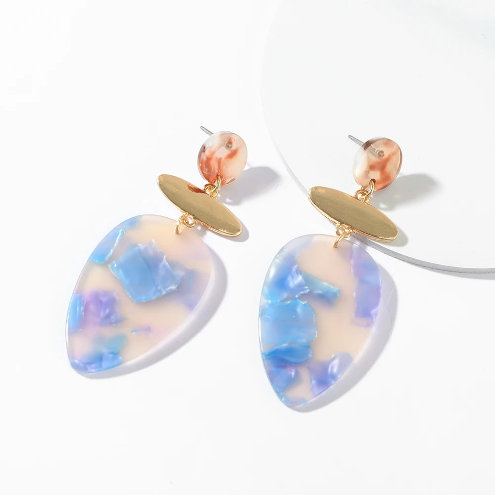 New Arrival Lady's Colorful Water Drop Acrylic Dangle Earring for Women Summer Party Resin Bohemia Hanging Jewelry Wholesale
New Arrival Lady's Colorful Water Drop Acrylic Dangle Earring for Women Summer Party Resin Bohemia Hanging Jewelry Wholesale