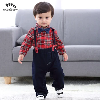 Baby boy suit autumn/winter boys 1 2 year birthday dress baby infant gentleman clothes sets grid rompers and overall pant set
Baby boy suit autumn/winter boys 1 2 year birthday dress baby infant gentleman clothes sets grid rompers and overall pant set