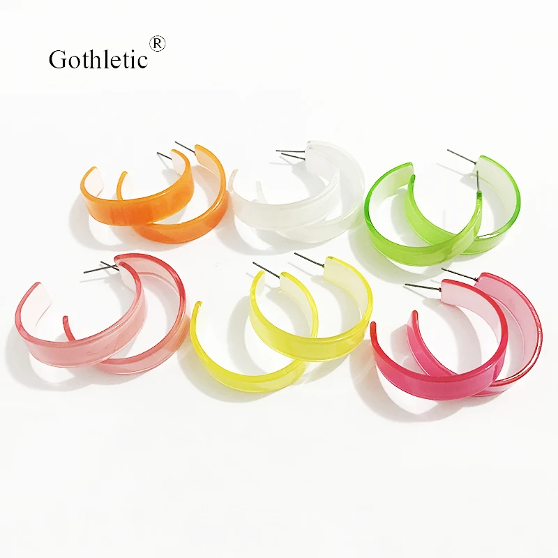 Gothletic 40mm Acrylic Hoop Earrings for Women 2019 Spring Summer Neon Resin Hoops Basic Jewelry 6 Colors Wholesale
Gothletic 40mm Acrylic Hoop Earrings for Women 2019 Spring Summer Neon Resin Hoops Basic Jewelry 6 Colors Wholesale