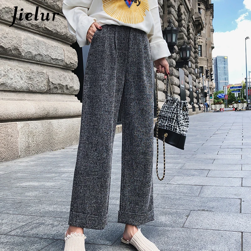 Jielur Wide Leg Pants Women Dark Gray Office Lady Pantalon Femme Cuffs Pockets Loose S-XL 2019 Chic New Casual Trousers Female
Jielur Wide Leg Pants Women Dark Gray Office Lady Pantalon Femme Cuffs Pockets Loose S-XL 2019 Chic New Casual Trousers Female
