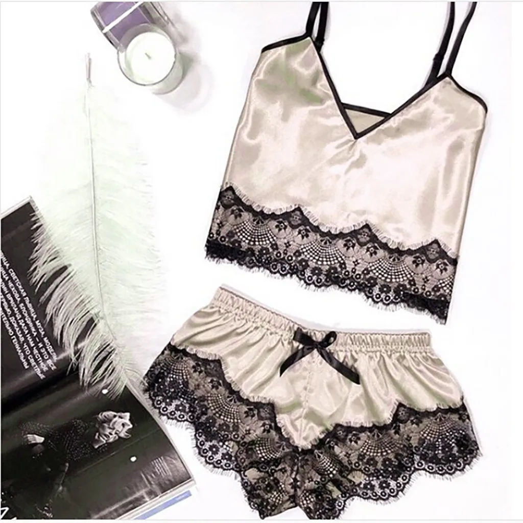 Sexy Pigiama Donna Homewear Satin Sleepwear Bowknot Nightdress Sling Lingerie Lace Underwear Pijamas Verano Mujer Pyjamas Women
Sexy Pigiama Donna Homewear Satin Sleepwear Bowknot Nightdress Sling Lingerie Lace Underwear Pijamas Verano Mujer Pyjamas Women