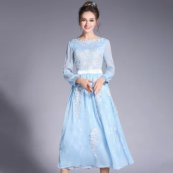 2017 Women lace embroidery cute long chiffon dress pinched waist cultivating longos vestido plus size de festa tunics XXXXXL3591
2017 Women lace embroidery cute long chiffon dress pinched waist cultivating longos vestido plus size de festa tunics XXXXXL3591