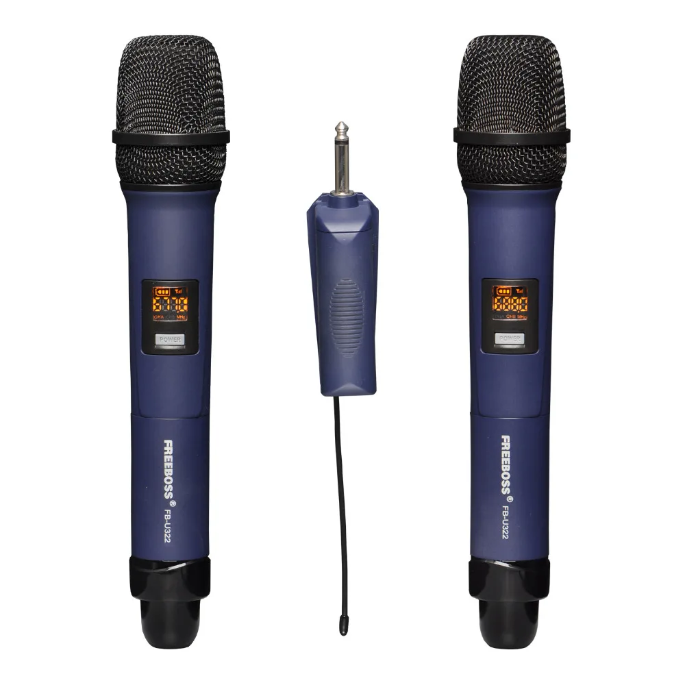 FREEBOSS FB-U322 2 Way Multi Frequency Metal Handheld Transmitter Camera Microphone Party Karaoke Wireless Microphone
FREEBOSS FB-U322 2 Way Multi Frequency Metal Handheld Transmitter Camera Microphone Party Karaoke Wireless Microphone