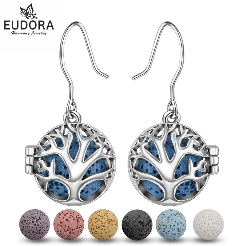 EUDORA Tree of Life Dangle Charms Earrings Colorful 12mm Aromatherapy Lava Bead DIY Essential Oil Diffuser Earrings Matched HER6
EUDORA Tree of Life Dangle Charms Earrings Colorful 12mm Aromatherapy Lava Bead DIY Essential Oil Diffuser Earrings Matched HER6