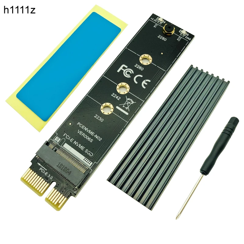 PCI-E PCI Express 3.0 X1 to M.2 M KEY Interface NVMe SSD PCIE M.2 Riser Card Adapter Heatsink SSD 2230 2242 2260 2280 Full Speed
PCI-E PCI Express 3.0 X1 to M.2 M KEY Interface NVMe SSD PCIE M.2 Riser Card Adapter Heatsink SSD 2230 2242 2260 2280 Full Speed