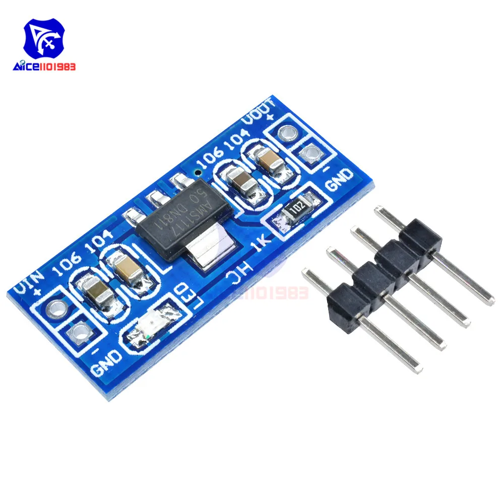 

diymore DC 6.0 -12V to 5V AMS1117-5.0V Step Down Buck Converter Power Supply Module AMS1117-5.0 for Arduino