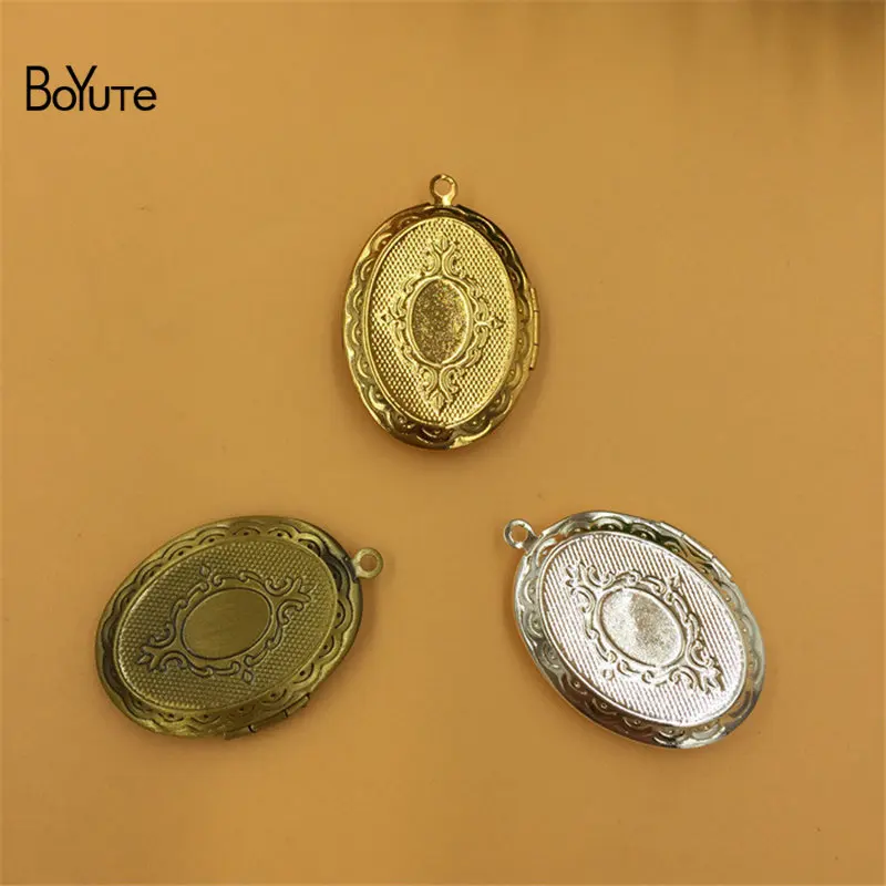 BoYuTe 10Pcs 23335MM Oval Floating Locket Can Insert Photo Locket Pendant (1)