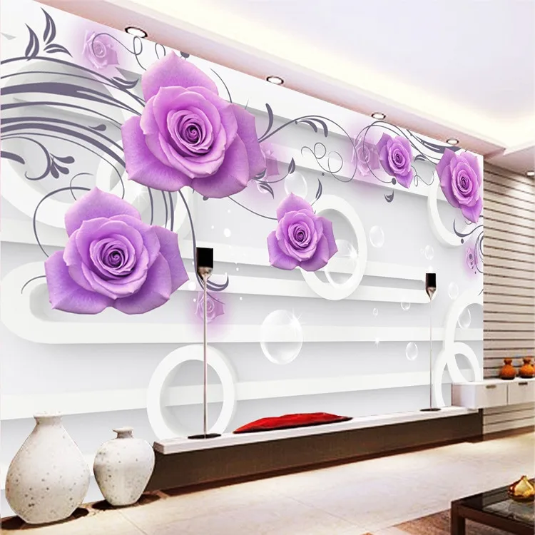 3D three-dimensional purple rose soft package living room sofa TV background wall bedroom bed hotel 5D mural wallpaper
3D three-dimensional purple rose soft package living room sofa TV background wall bedroom bed hotel 5D mural wallpaper