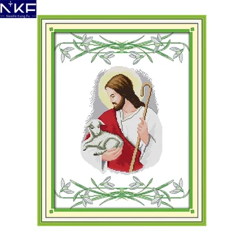 NKF Jesus and Sheep Counted Cross Stitch Sets Needlework DIY Kits Embroidery Chinese Cross Stitch Pattern for Home Decor
NKF Jesus and Sheep Counted Cross Stitch Sets Needlework DIY Kits Embroidery Chinese Cross Stitch Pattern for Home Decor