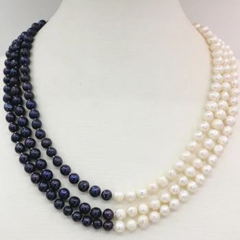 Fashion 3 rows natural 7-8mm white black freshwater cultured nearround beads necklace chain prom weddings gifts 17-19inch B3238
Fashion 3 rows natural 7-8mm white black freshwater cultured nearround beads necklace chain prom weddings gifts 17-19inch B3238