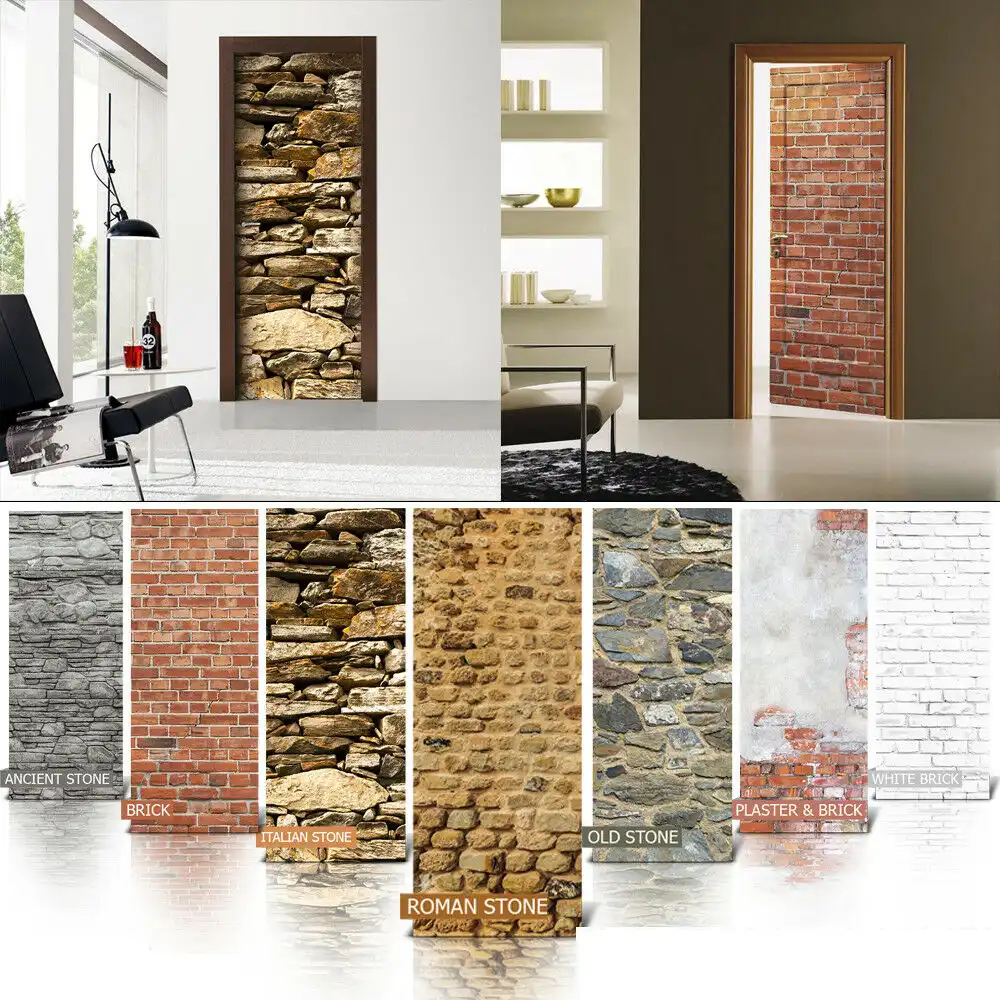 Self adhesive Door Wall wrap removable Peel /& Stick Decal Wooden background