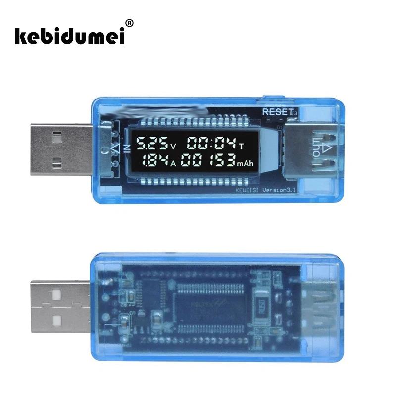 Тестер kebidumei USB для зарядного устройства с кабелем со светодиодным индикатором