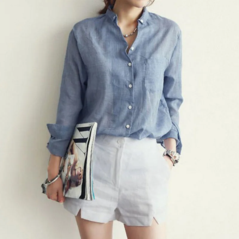 Femme Womens Tops Fashion 2019 Autumn Linen White Shirt Women Long Sleeve Blouse Korean Woman Clothes Roupas Femininas
Femme Womens Tops Fashion 2019 Autumn Linen White Shirt Women Long Sleeve Blouse Korean Woman Clothes Roupas Femininas