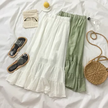 PEONFLY Summer Sexy Women A Line Skirts Fashion High Waist Ruffles Loose Mid Calf Skirts New 2019 Ladies Solid Elegant Skirts
PEONFLY Summer Sexy Women A Line Skirts Fashion High Waist Ruffles Loose Mid Calf Skirts New 2019 Ladies Solid Elegant Skirts