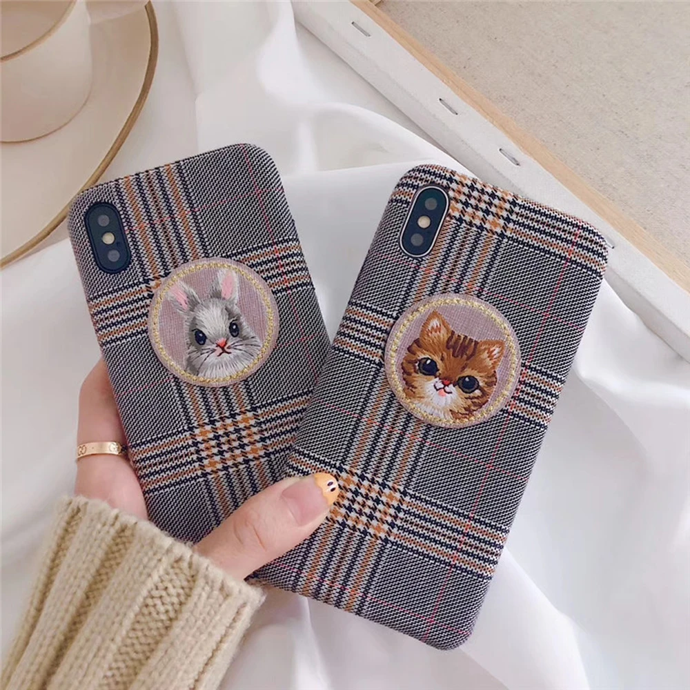 Grid Cat Kitty Phone Cases For iPhone Xs Max XR X 10 7 8 Plus 6 6s Plus Shockproof Suede Rabbit Cute Animal Fitted Cover DI81
Grid Cat Kitty Phone Cases For iPhone Xs Max XR X 10 7 8 Plus 6 6s Plus Shockproof Suede Rabbit Cute Animal Fitted Cover DI81