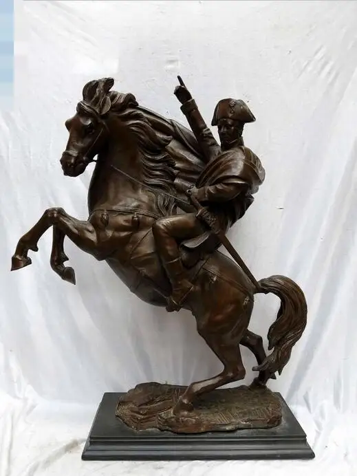 free 27" China Art carved copper bronze Marble horse Napoleon Sculpture Statue fast
free 27" China Art carved copper bronze Marble horse Napoleon Sculpture Statue fast