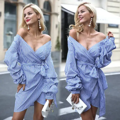 Fashion Womens Sexy Party Clubwear Mini Womens Casual Plaid Striped Bandge Off Shoulder Dresses Strapless Shirt Summer Dresses
Fashion Womens Sexy Party Clubwear Mini Womens Casual Plaid Striped Bandge Off Shoulder Dresses Strapless Shirt Summer Dresses