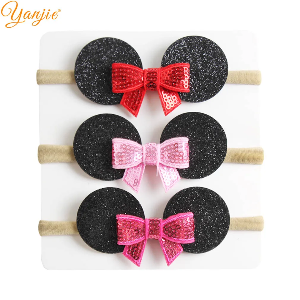 3pcs/lot Glitter Minnie Mouse Ears Elastic Nylon Headband 2019 New DIY Lovely Sequin Bow Hairband For Girls Hair Accessories
3pcs/lot Glitter Minnie Mouse Ears Elastic Nylon Headband 2019 New DIY Lovely Sequin Bow Hairband For Girls Hair Accessories