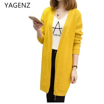New Spring/Autumn Women Knitted Sweater Coat Korean Loose Medium long Women Cardigan Solid color Sweater Casual Ladies Clothing
New Spring/Autumn Women Knitted Sweater Coat Korean Loose Medium long Women Cardigan Solid color Sweater Casual Ladies Clothing