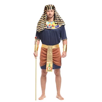 

Men Egyptian Pharaoh Cosplay middle East Arab Warrior dress fantasia adulto Purim Carnival Masquerade Stage performance costume