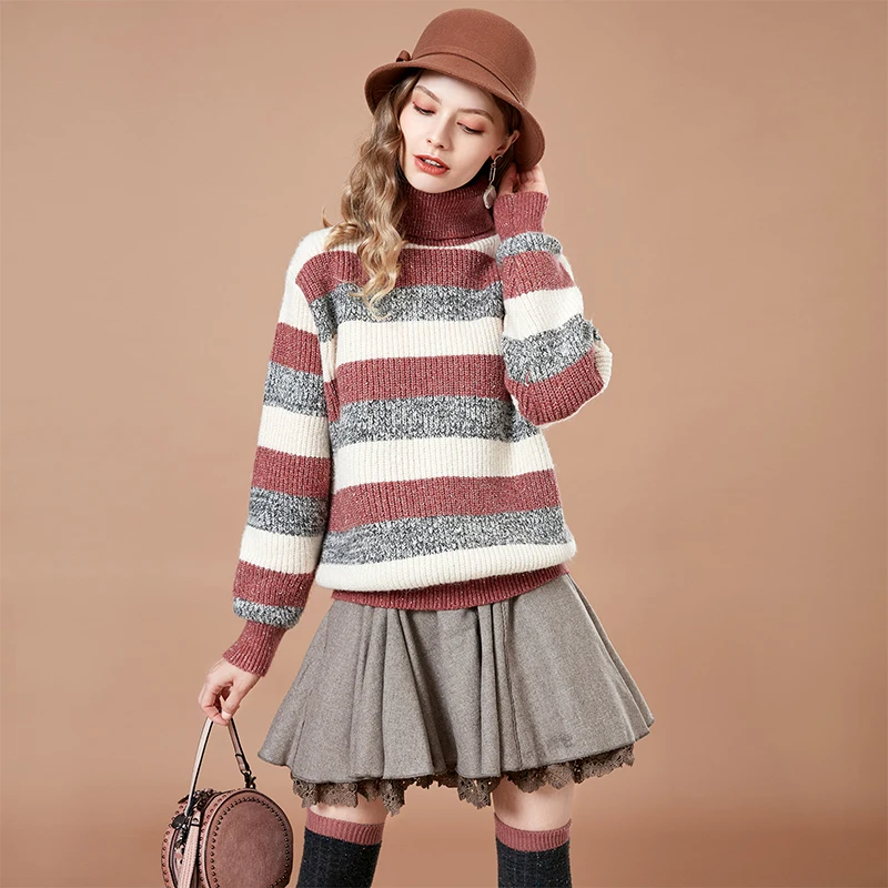 ARTKA 2018 Autumn Winter ONE SIZE Turtleneck Sweater Women Fashion Knitted Casual Long Sleeves Striped Pullover YB11980D
ARTKA 2018 Autumn Winter ONE SIZE Turtleneck Sweater Women Fashion Knitted Casual Long Sleeves Striped Pullover YB11980D
