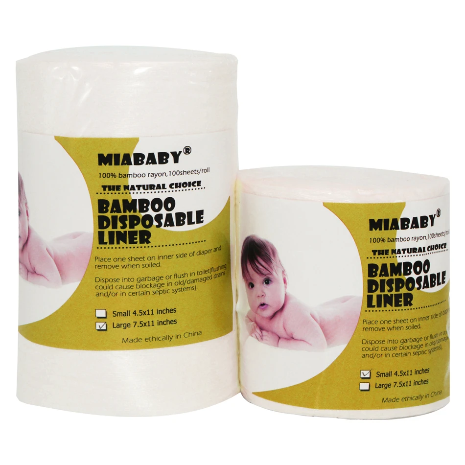 50pcs/lot Miababy Diaper Liner Biodegradable & Flushable Nappy Liners Cloth Diaper Liners 100% Bamboo Rayon,100 Sheets per Roll
50pcs/lot Miababy Diaper Liner Biodegradable & Flushable Nappy Liners Cloth Diaper Liners 100% Bamboo Rayon,100 Sheets per Roll
