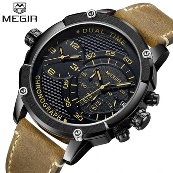 New Design MEGIR Chronograph Sports Watch fashion Luxury Watches For Men Dual Time Zone watch Relogio masculino Men quartz-watch
New Design MEGIR Chronograph Sports Watch fashion Luxury Watches For Men Dual Time Zone watch Relogio masculino Men quartz-watch